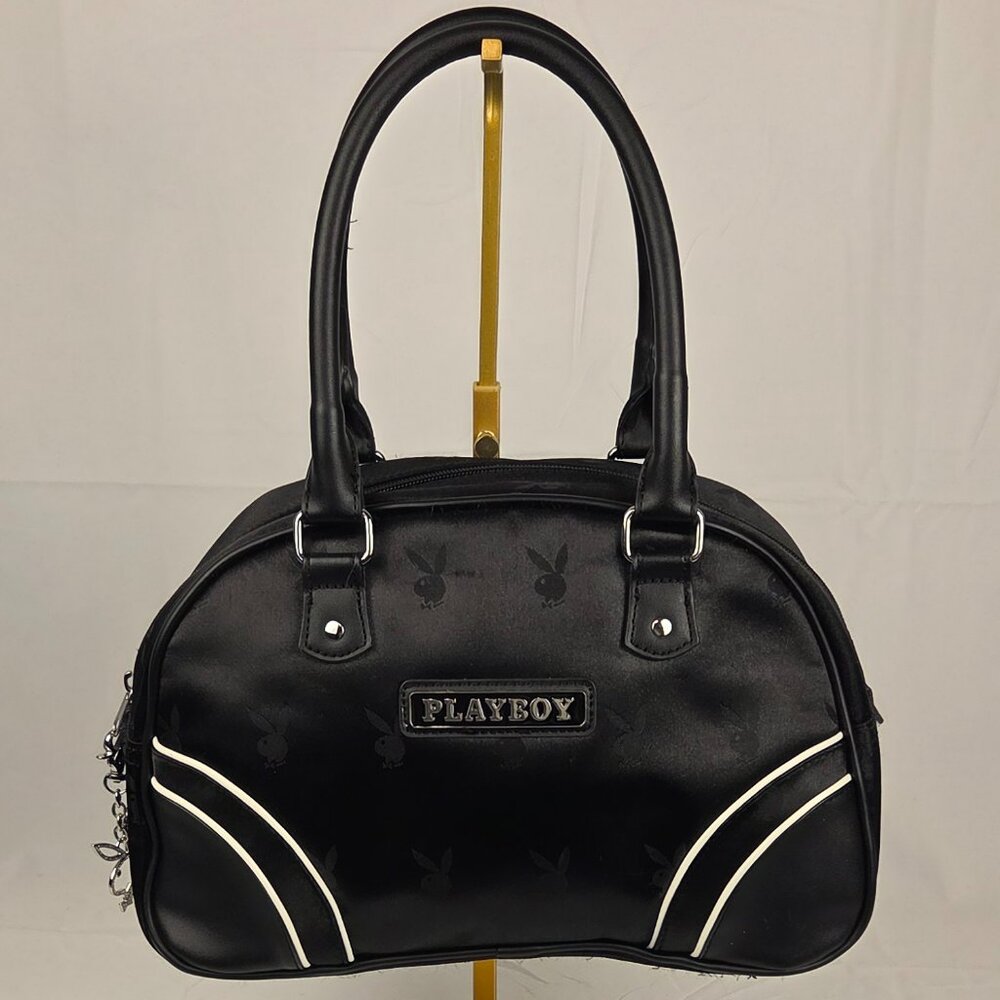 Playboy Black Monogram Satchel Handbag – Y2K Style